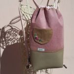 Jacosi Blüten sticken für Einsteiger Rosa Khaki Tasche Workshop die Werkbank